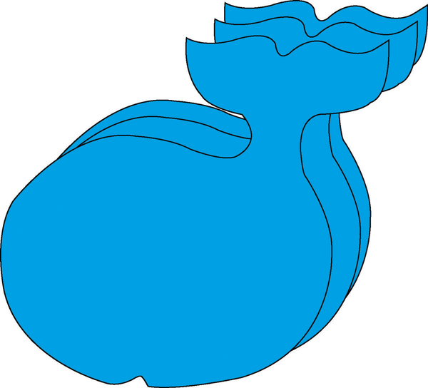 Small Single Color Cut-Out Whale