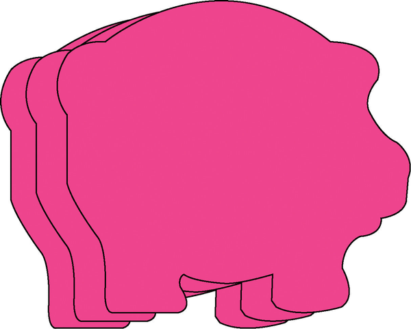 Small Single Color Cut-Out Pig