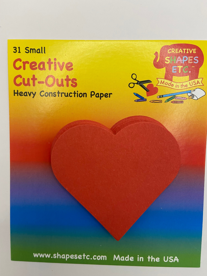 Small Single Color Cut-Out Heart - 8