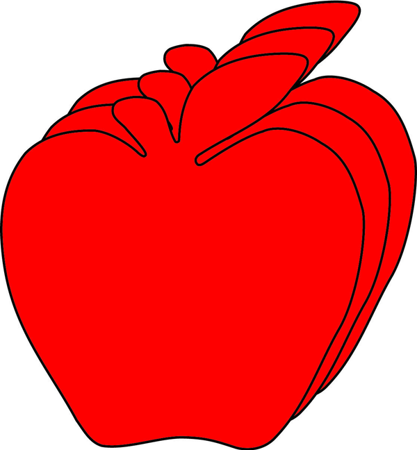 Small Single Color Cut-Out Red Apple