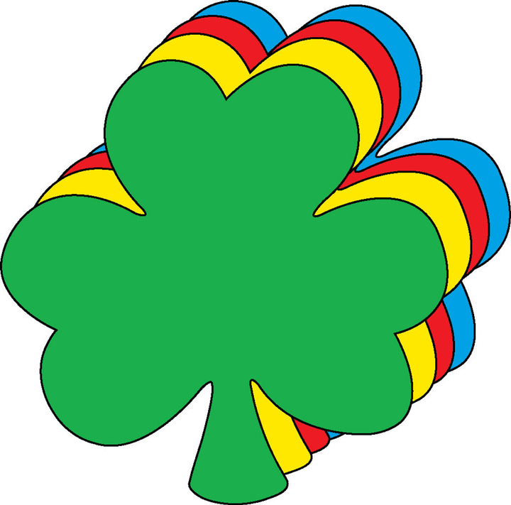 Shamrock Assorted Color Creative Cut-Outs 3"