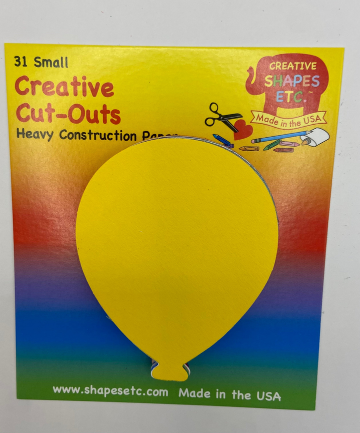 Balloon Assorted Color Creative Cut-Outs 3" - 6