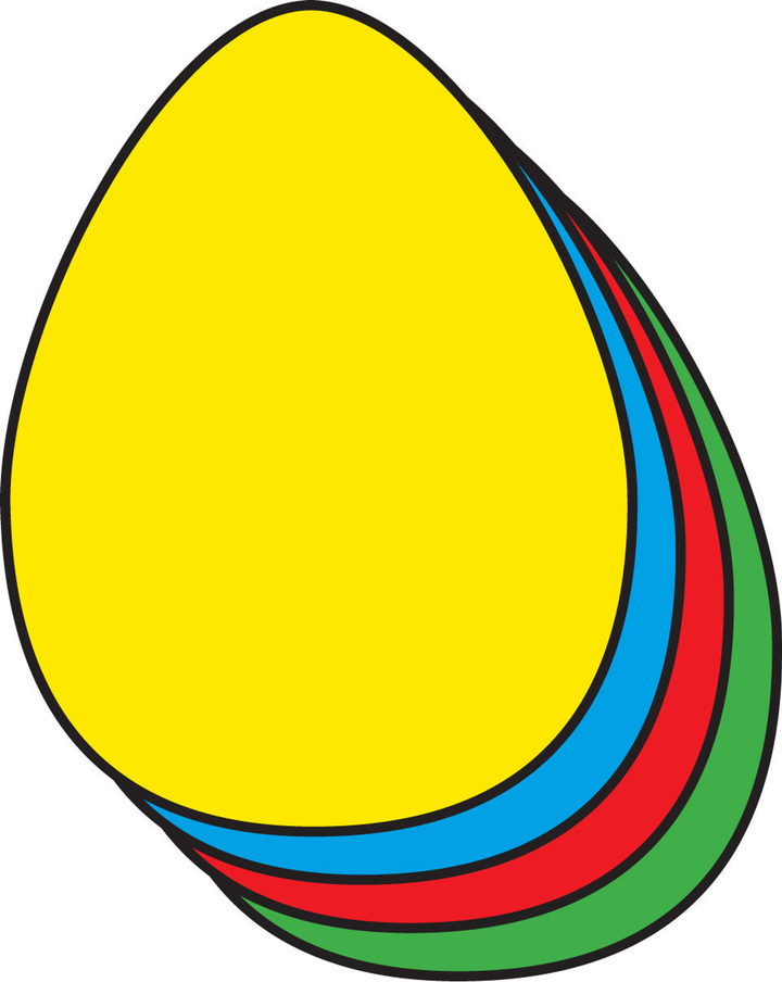 Egg Assorted Color Creative Cut-Outs 3"