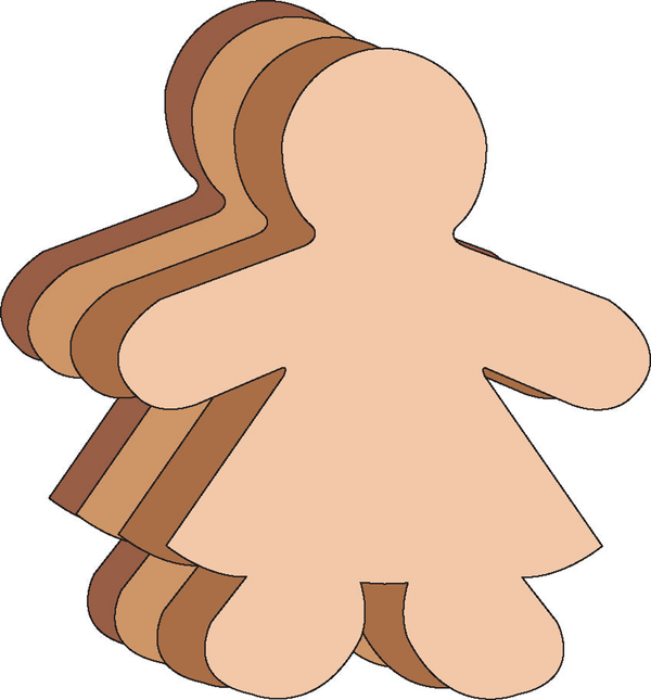 Girl Multicultural Creative Cut-Outs 3"