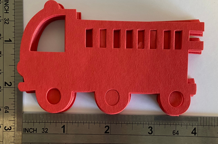 Small Single Color Cut-Out Fire Truck - 3