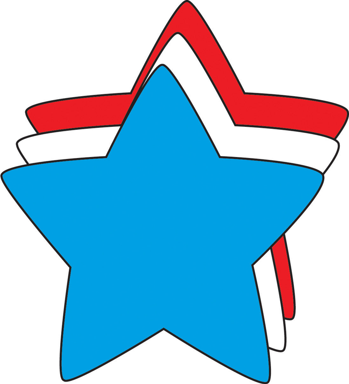 Star Tri-Color Creative Cut-Outs 3"