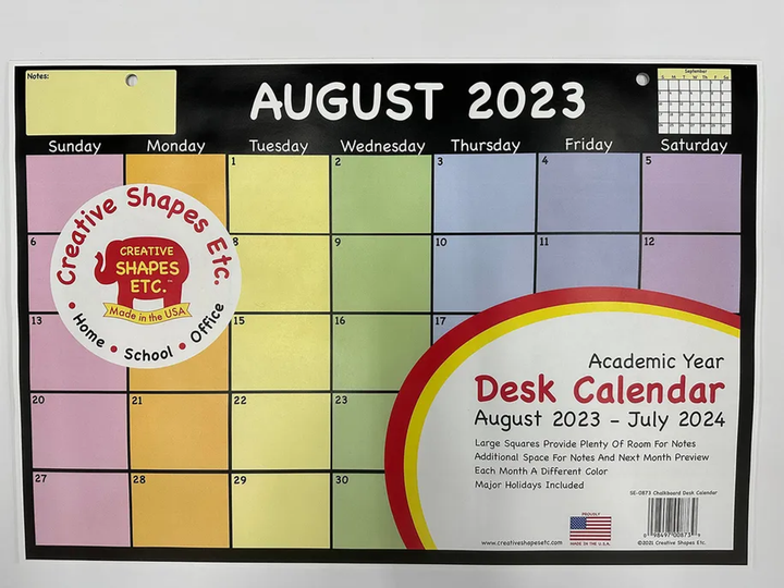 Academic Year Desk Calendar - 3