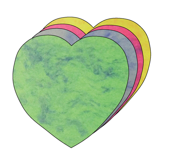 Heart Marble Assorted Color Creative Cut-Outs 3"