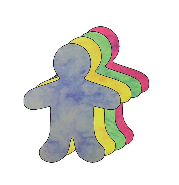 Person Small Marble Assorted Color Cut-Outs