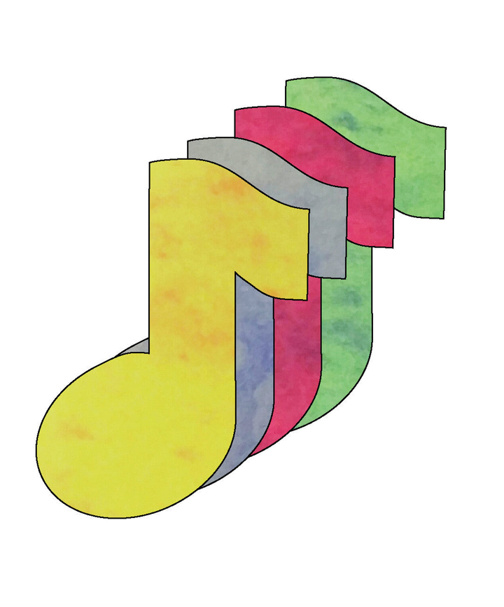 Music Note Marble Assorted Color Creative Cut-Outs 3"