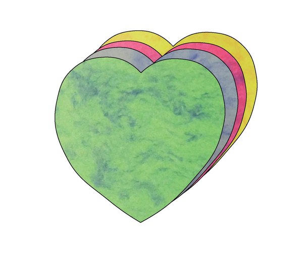 Heart Marble Assorted Color Creative Cut-Outs 5.5"