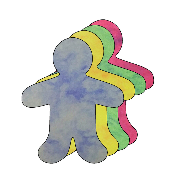 Person Large Marble Assorted Color Cut-Outs