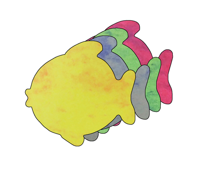 Fish Marble Assorted Color Creative Cut-Outs 5.5"