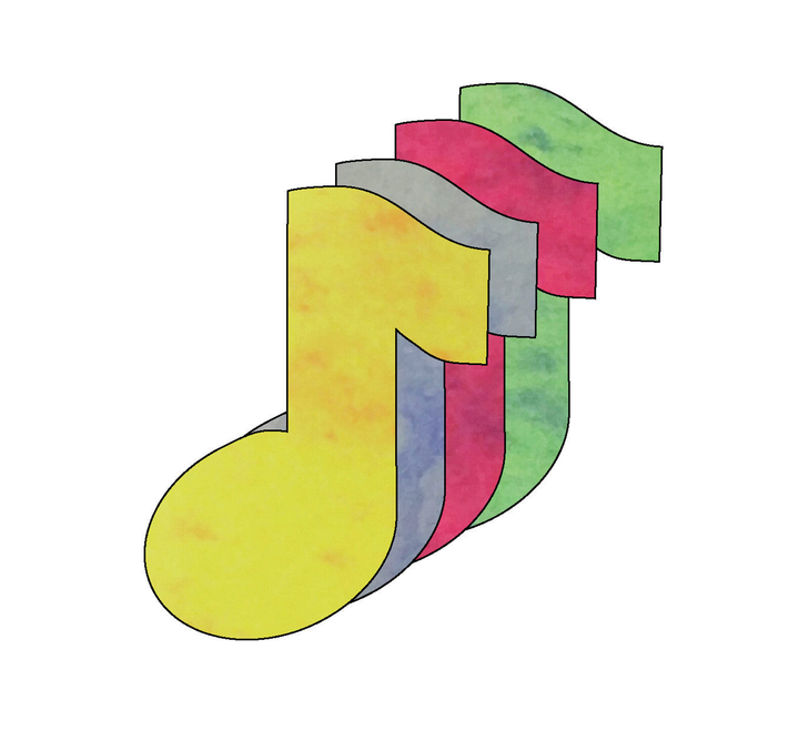 Music Note Marble Assorted Color Creative Cut-Outs 5.5"