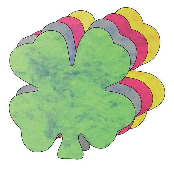 Four Leaf Clover Marble Assorted Color Creative Cut-Outs 5.5"