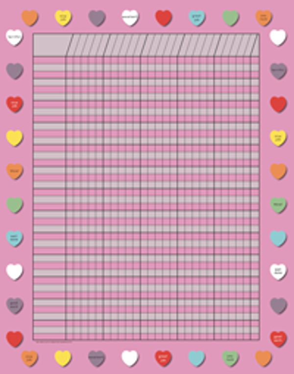 Vertical Incentive Chart Pink Heart