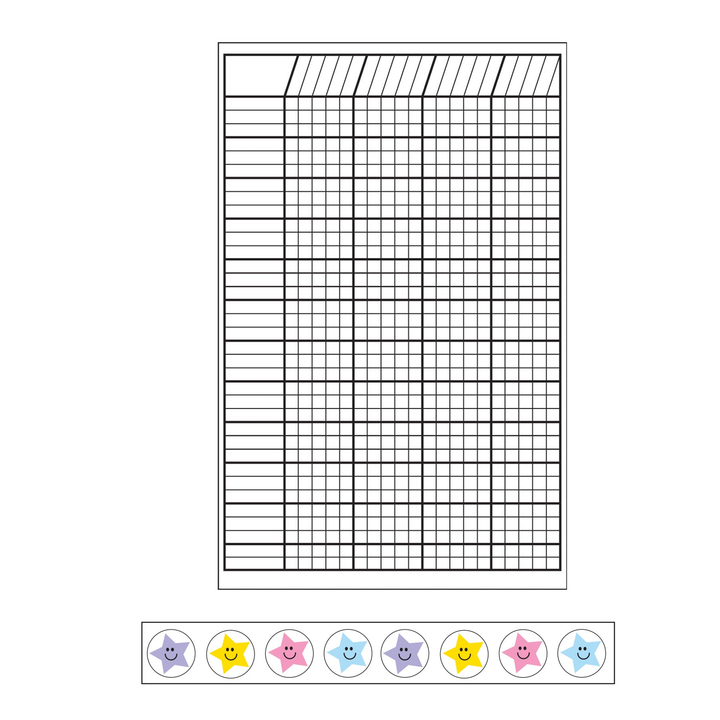 4 Piece Classroom Incentive Chart and Sticker Set Small White