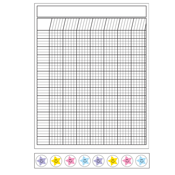 4 Piece Classroom Incentive Chart and Sticker Set Vertical White