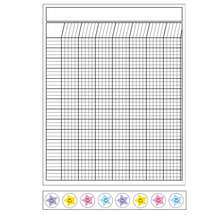 4 Piece Classroom Incentive Chart and Sticker Set Vertical White