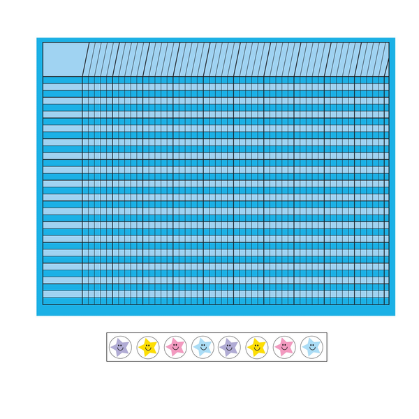 4 Piece Classroom Incentive Chart and Sticker Set Horizontal Blue