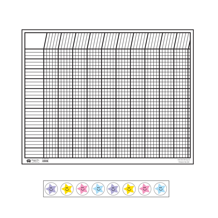 4 Piece Classroom Incentive Chart and Sticker Set Horizontal White