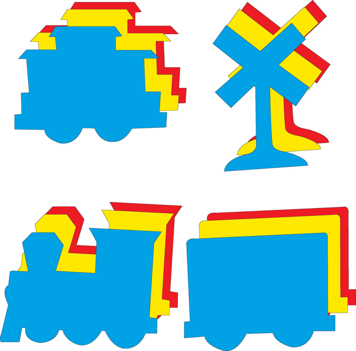 Large Cut-Out Set Tri-Color Train