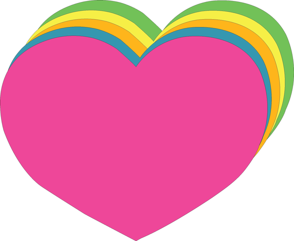 Heart Bright Neon Assorted Color Super Cut-Outs