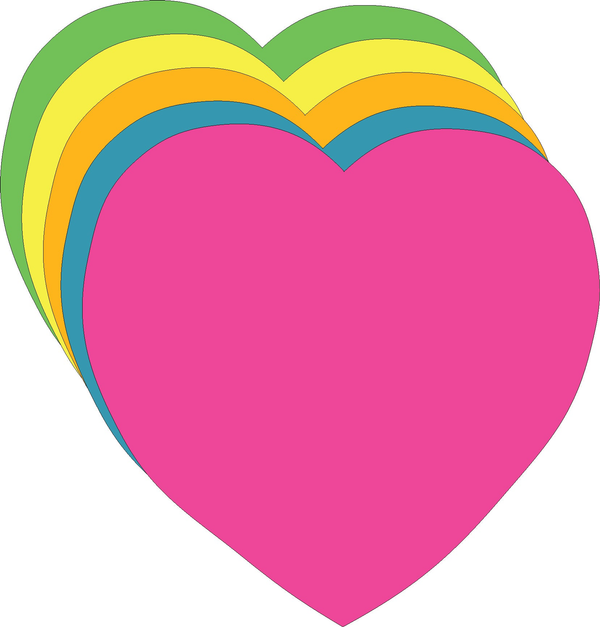 Heart Bright Neon Assorted Color Large Cut-Outs