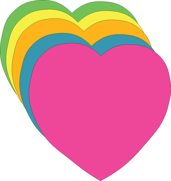 Heart Bright Neon Assorted Color Small Cut-Outs