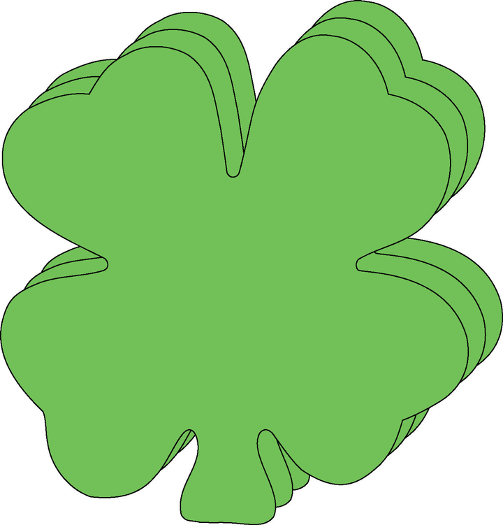 Four Leaf Clover Bright Neon Single Color Large Cut-Outs