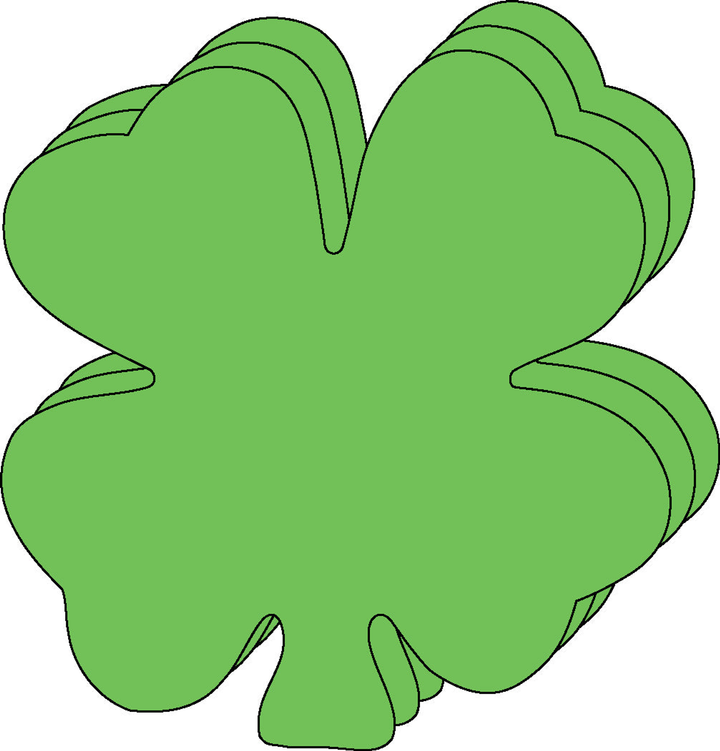 Four Leaf Clover Bright Neon Single Color Small Cut-Outs