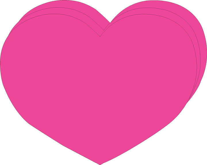 Pink Heart Bright Neon Single Color Super Cut-Outs