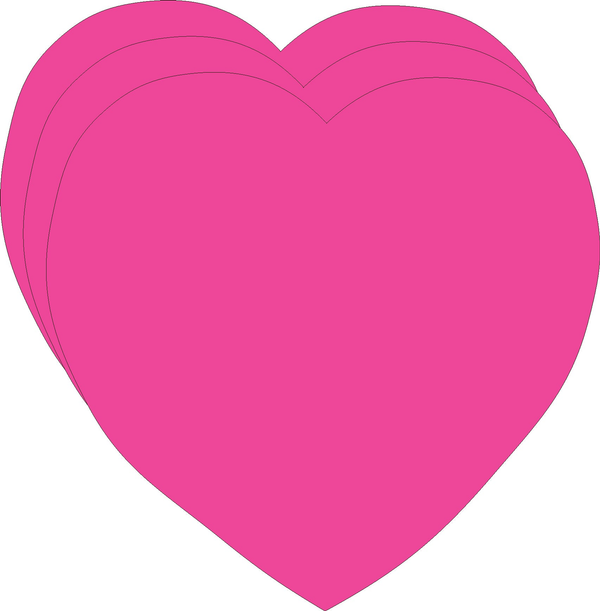 Pink Heart Bright Neon Single Color Large Cut-Outs