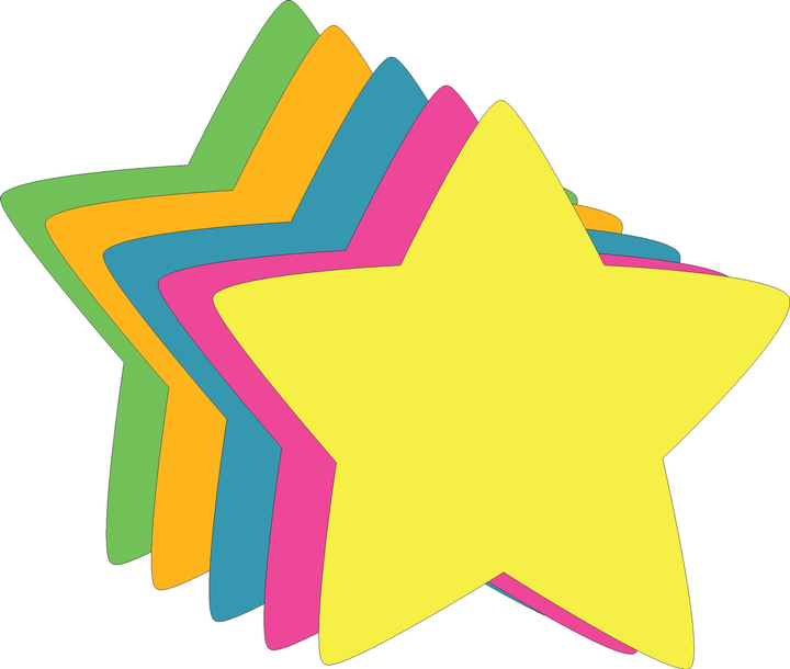 Star Bright Neon Assorted Color Large Cut-Outs