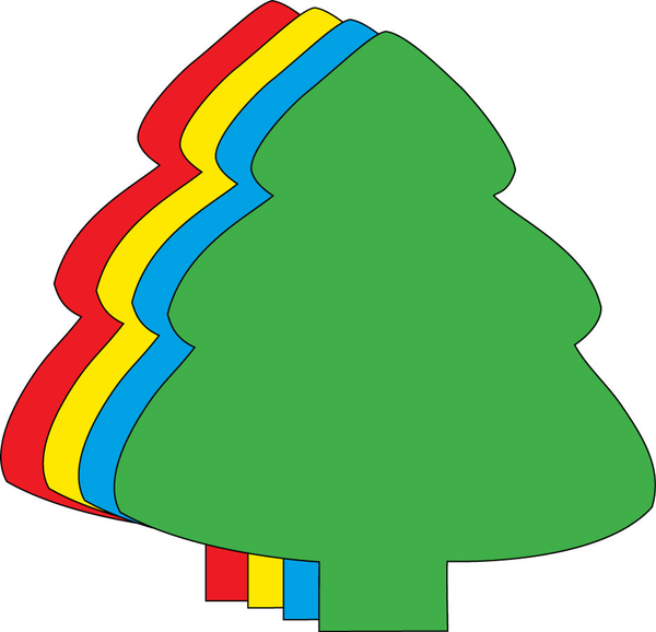 Small Assorted Color Creative Foam Cut-Outs Assorted Evergreen Tree