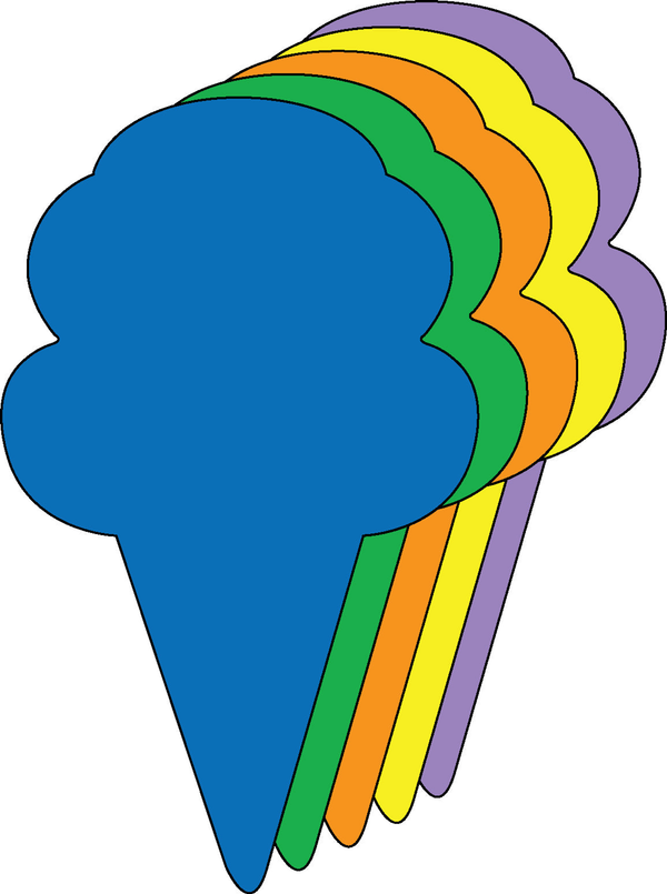 Small Assorted Color Creative Foam Cut-Outs Ice Cream Cone