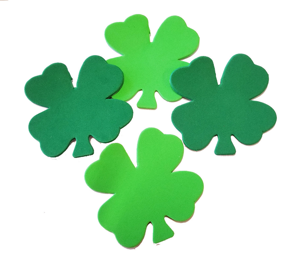 Small Assorted Color Creative Foam Cut-Outs Assorted Green Four Leaf Clover