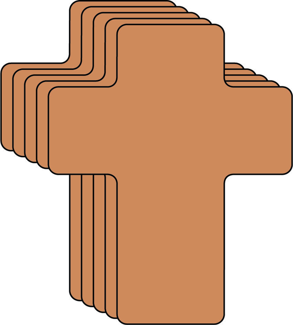 Brown Cross Foam Single Color Creative Cut-Outs 3"