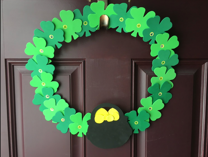 Small Single Color Creative Foam Cut-Outs Four Leaf Clover - 2