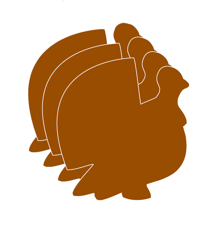 Small Single Color Creative Foam Cut-Outs Turkey