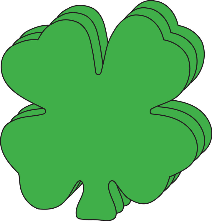 Large Single Color Creative Foam Cut-Outs Four Leaf Clover