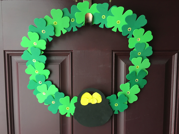 Large Single Color Creative Foam Cut-Outs Four Leaf Clover - 2