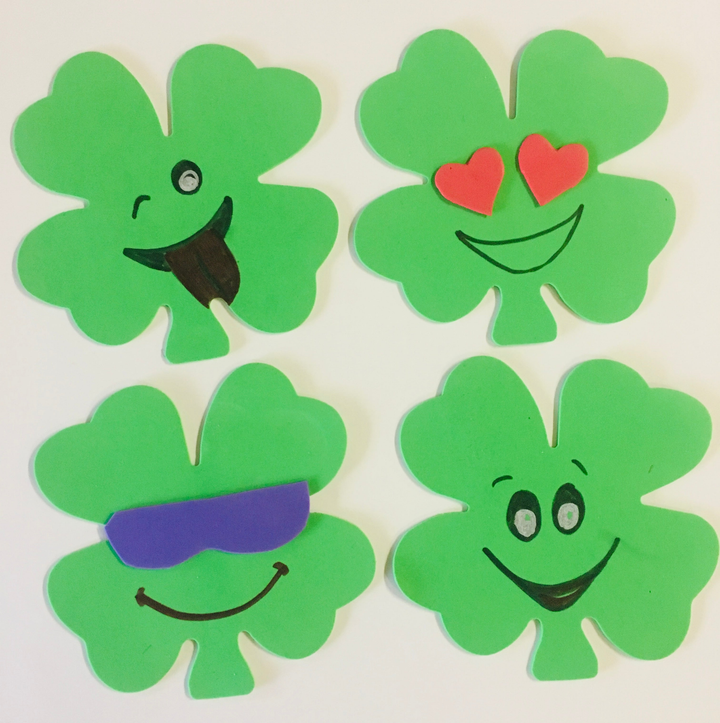 Large Single Color Creative Foam Cut-Outs Four Leaf Clover - 5