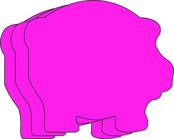 Large Single Color Creative Foam Cut-Outs Pig