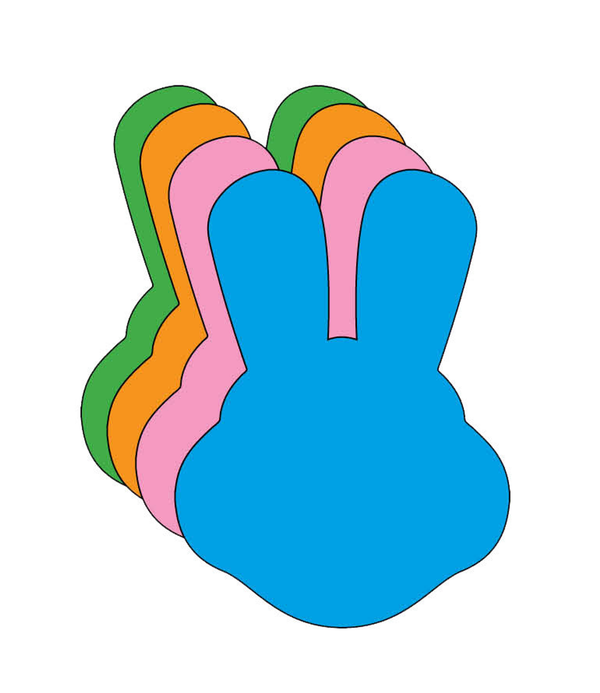 Large Assorted Color Creative Foam Cut-Outs Bunny With Ears