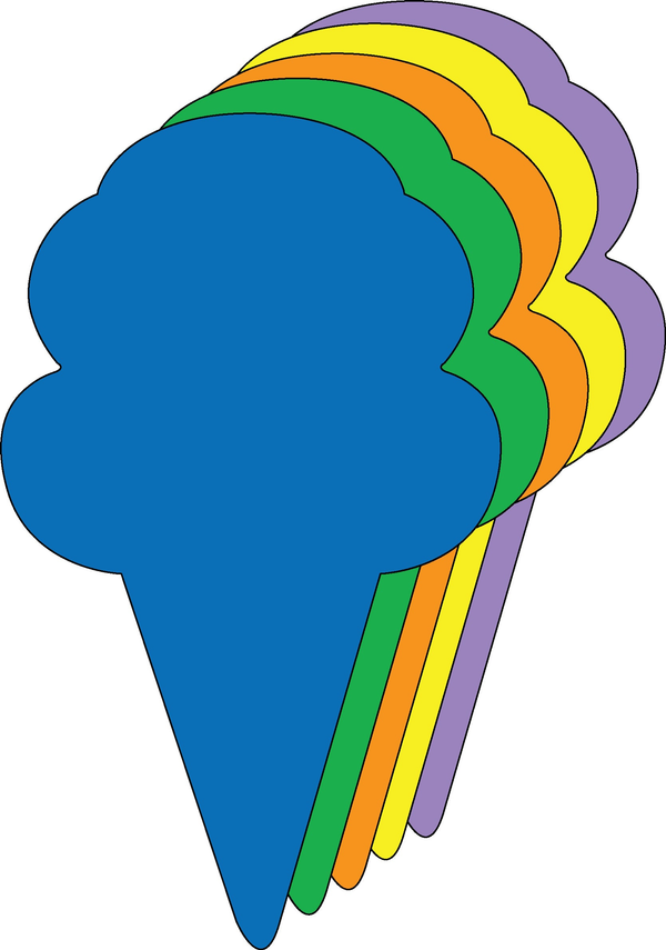 Large Assorted Color Creative Foam Cut-Outs Ice Cream Cone