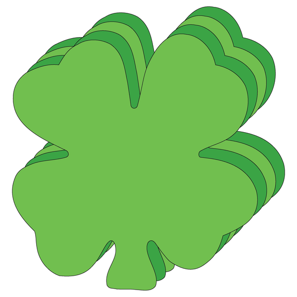 Large Assorted Color Creative Foam Cut-Outs Assorted Green Four Leaf Clover