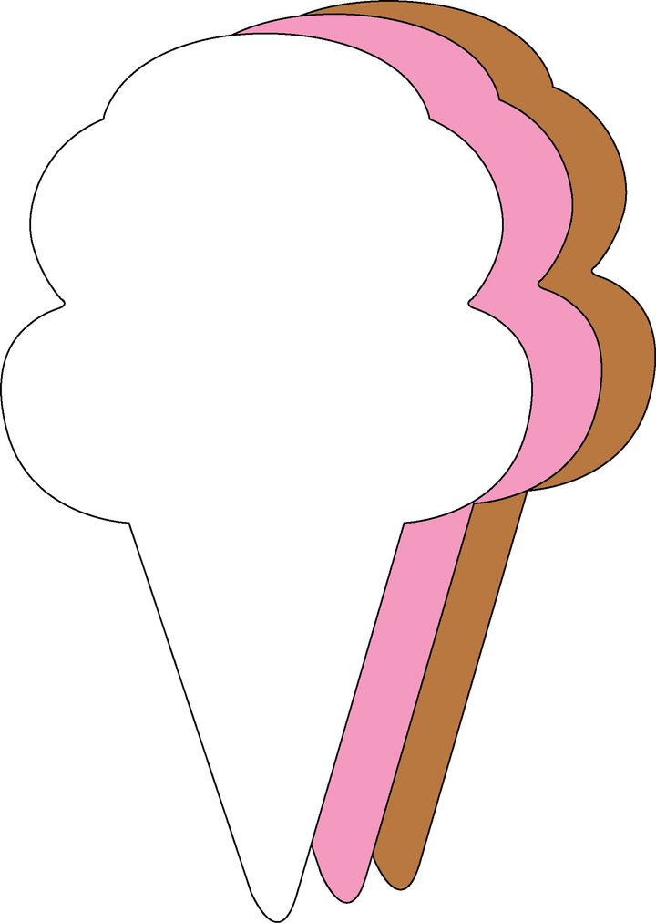 Small Tri Color Creative Foam Cut-Outs Neapolitan Ice Cream Cone