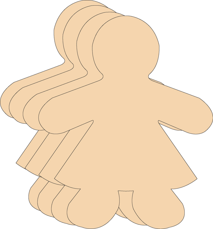 Girl Large Single Color Creative Cut-Outs