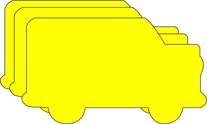 Large Single Color Cut-Out School bus